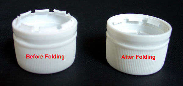 Plastic Closure before Folding and after Folding