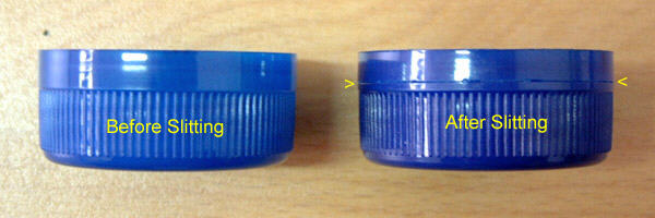 Plastic Closure before Slitting and after Slitting